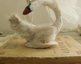 Gesponnene Baumwolle Ornament Shabby chic Dekor gesponnene Baumwolle Schwan Hochzeitsdekor