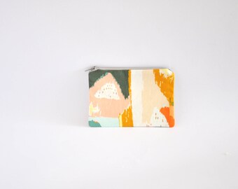 Small Coin Purse, Change Purse, Coin Pouch, Zipper Pouch, Makeup Pouch, Cosmetic Pouch, Card Pouch, Card Holder - Multicolour Abstract Art