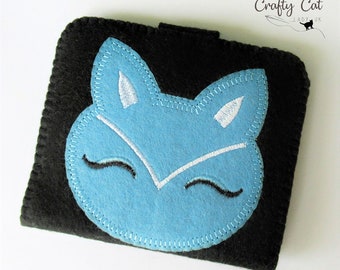 Cat needle case, needle book, felt needle case, cat gift, cat lady, cat lover