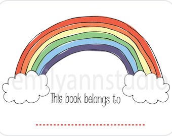 Rainbow Book Plates This Book Belongs To Labels Set of 15