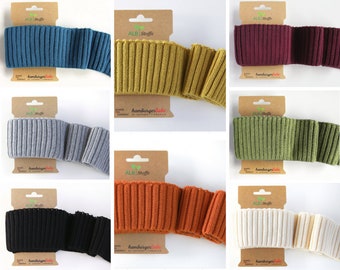 Ribbed cuff, Albstoffe cuff me ribbing, Hamburger liebe cuff me, striped ribbing, rib cuffs, sold by piece, organic cuffs, black white grey