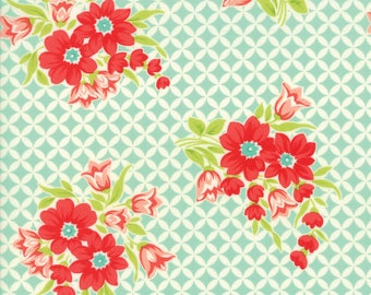 Handmade Gwendolyn Aqua by Bonnie and Camille for Moda, 1/2 yard cotton fabric