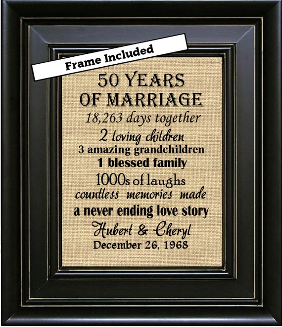 FRAMED 50th Wedding Anniversary/50th Anniversary Gifts/50th