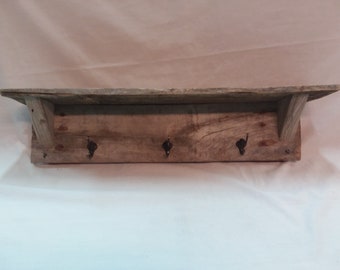 Hanging Coat Rack Made With Rustic Wood