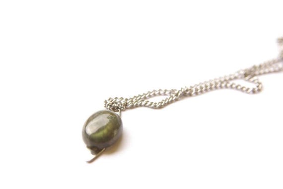 Labradorite Pendant, Labradorite Cabochon, Labradorite Necklace, Stainless Steel Chain, Labradorite Gemstones, Protection Stone, Crystal