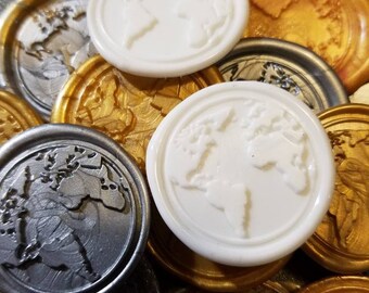 Wax Seal Jewelry World Map Pendant