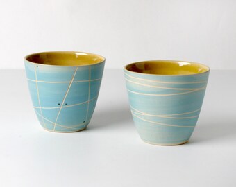 2 handcrafted espresso cups