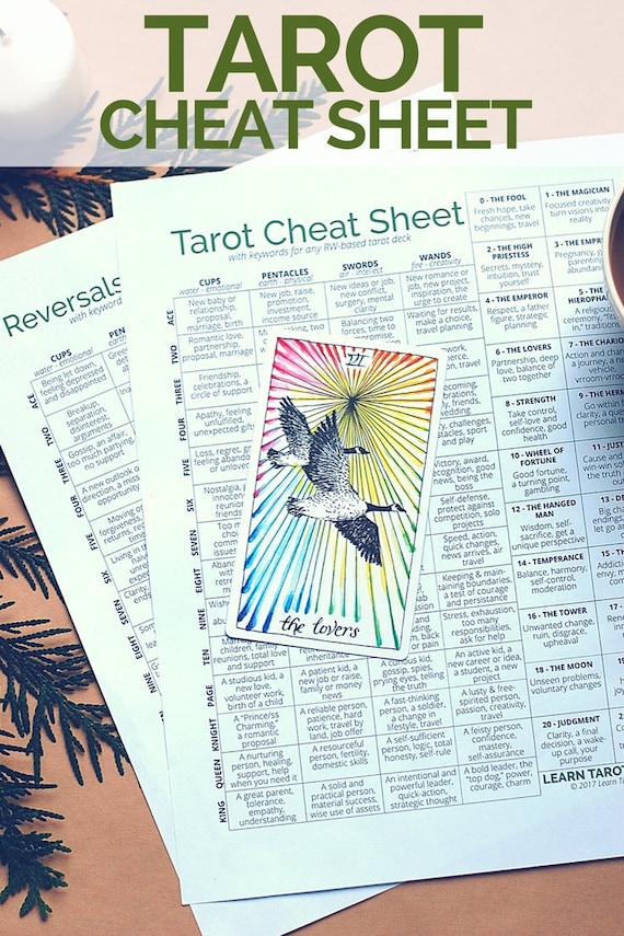  Tarot Card Cheat Sheet a tarot printable for divination and