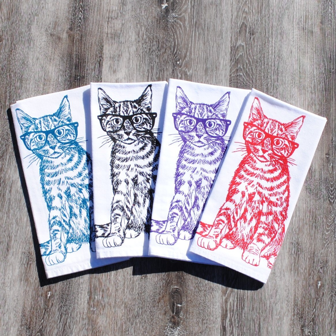 Kitchen Napkins Set of 4 Cat Napkins Cloth Dinner Napkins