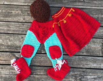 Nacho Libre inspired crochet baby costume - Made to Order