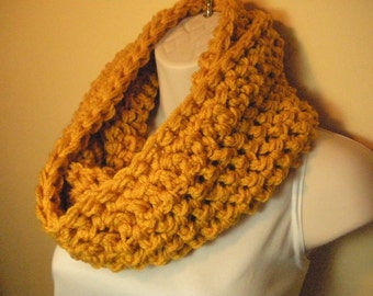 Yellow Gold Cowl Infinity Circle Scarf Neckwarmer