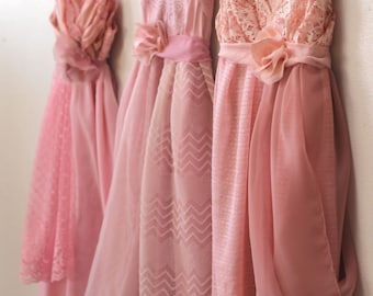 Custom Blush Pink Bridesmaids Dresses