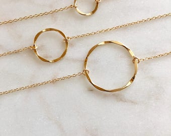 Open Circle Necklace Choker Necklace Dainty Necklace Karma Necklace Bridesmaid Gift Minimalist Necklace Mom Daughter Necklace