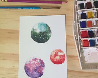 Triple Planet Print