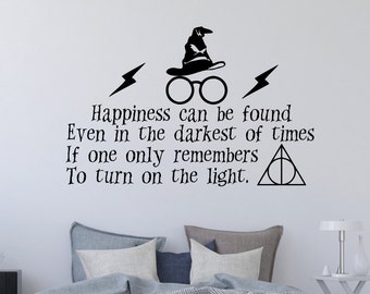 Harry Potter Wall Decal Quote Happiness Can Be Found Even