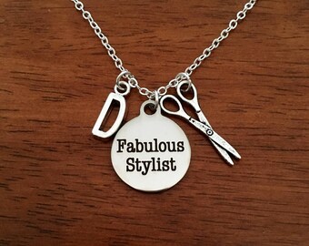 Hair stylist gift, hairdresser gift, hairdressing necklace, hairdresser jewelry, gift for hairdresser, personalised stylist jewellery