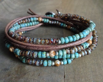 18 cm wrist,Bohemian bracelet boho chic bracelet gift for her boho bracelet beaded wrap bracelet rustic bracelet boho chic womens jewelry