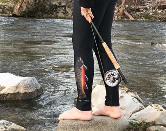 Leggings with brook trout original art by Mary K
