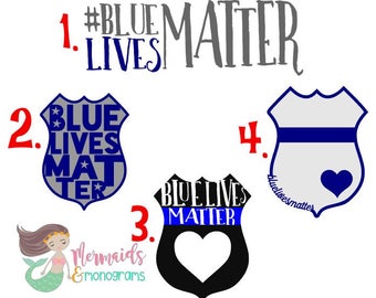 Blue Lives Matter Car Window Decal, Support Police, Police Officer, Police Car Decal, Personalized, Law Enforcement, Back the Blue