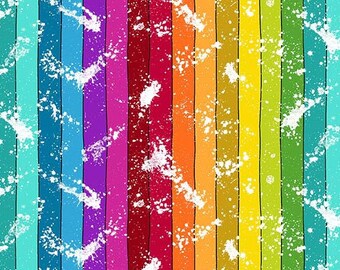 Rainbow Stripe with White, And Z by Kim Schaefer for Andover