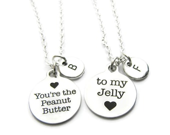 2 Best Friends Necklaces, Peanut Butter And Jelly Best Friends Necklaces, Sisters Necklaces, BFF Necklaces, Friends Necklaces, Personalized
