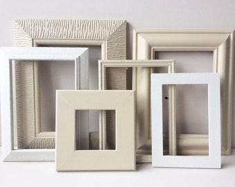 Gallery Wall Frames - Annie Sloan, Old Ochre, Old White, Gallery Wall Frame Set, Old Frames, Gallery Wall, Recycled Frames.
