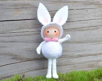 Easter Bunny Bendy Doll White