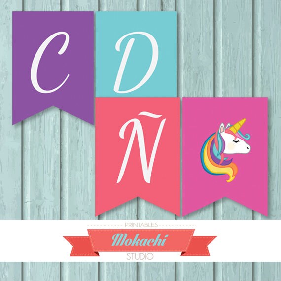 unicorn letter banner