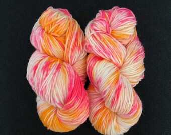 hand painted machine washable worsted yarn - fire and fury