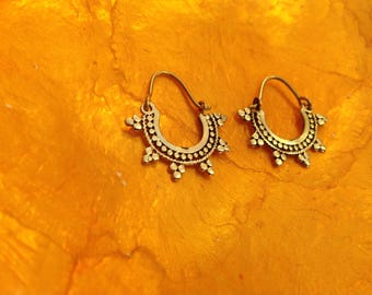 Small tribal hoops earrings