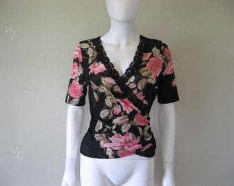 Rose Floral Print Top - medium