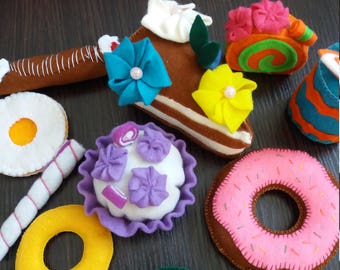 Felt food Play food Felt food set Pretend food Toy food