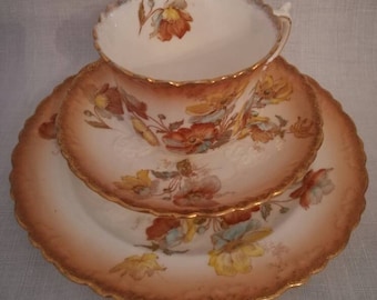 Vintage tea cup, saucer and cake plate (Aynsley, England)