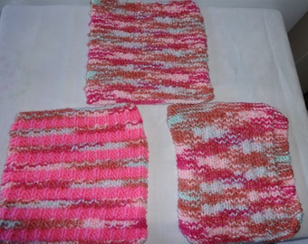 Knit Dish Cloth Set of 3