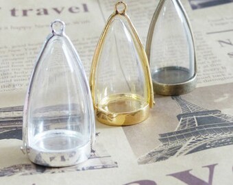 Beautiful 3 glass vial pendant colors available