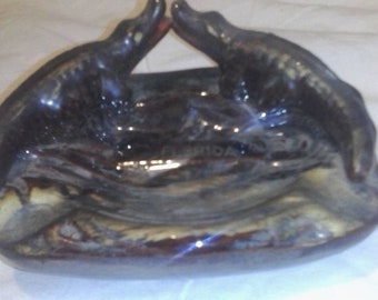 Vintage Florida Souvenir Alligators Ashtray Made in Japan