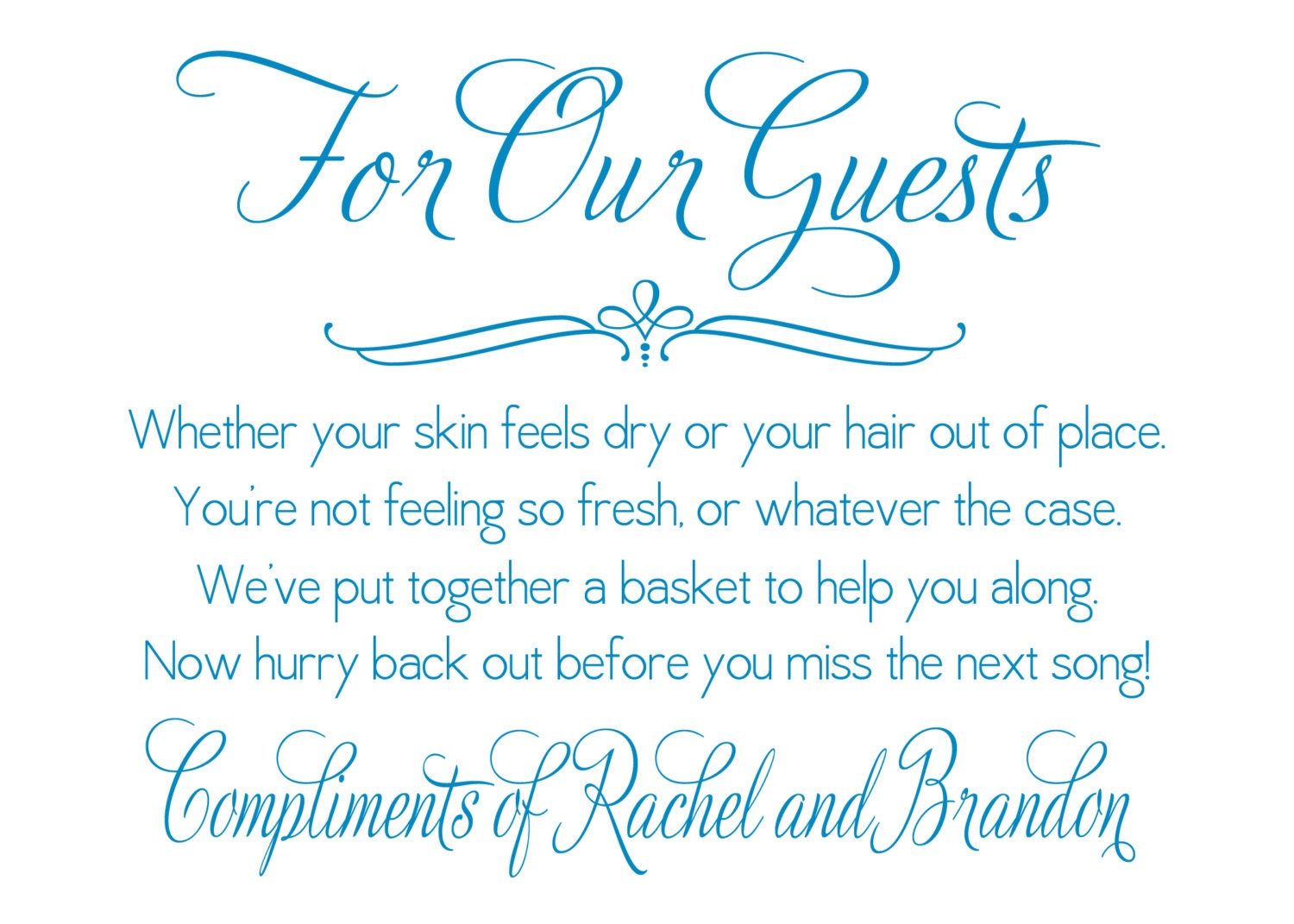 Printable Wedding Bathroom Basket Sign Digital File