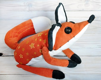 The little prince fox toy Mr Fox Stuffed animal Fox plush 65cm with organic heating pad Forest animal Plush for sleep