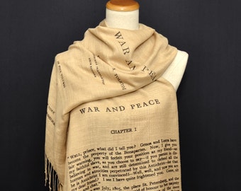 War and Peace by Leo Tolstoy shawl/scarf - english version