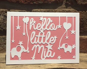 Papercut New Baby Personalised Card