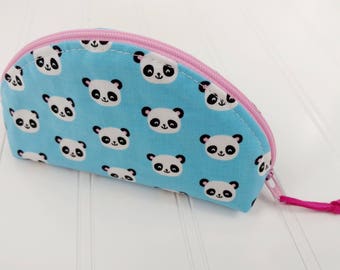 Dumpling Zipper Pouch - Pandas & Pink