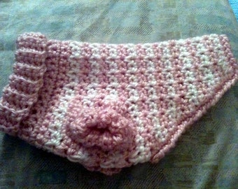 Extra large dog sweater, dogs, sweaters, dog clothing, pets, crochet, pink, white