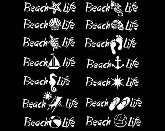 Beach Life decal Beach Life car decal Beach Life sticker Beach Life window decal Custom Beach Life decal Beach Love