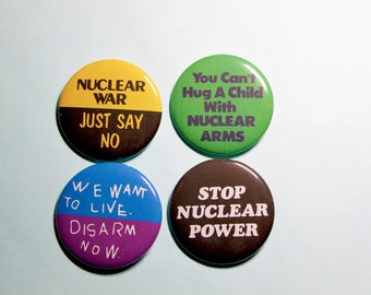 Remade Vintage Nuclear Disarmament/Anti-Nuclear/Anti-War Buttons