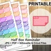 Half Box Printable Planner Stickers, Erin Condren Planner Stickers, Half Box Stickers, Printable Stickers - Cut Files