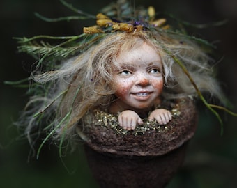 Pixie girl Nicka, handmade decoration, Wichtelkind