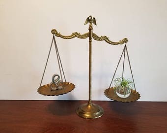 Vintage Brass Scale with Eagle