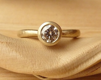Bezel Set Champagne Solitaire