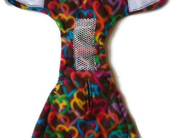 READY TO SHIP poochiepantz brown hearts female dog diaper, custom made, size small