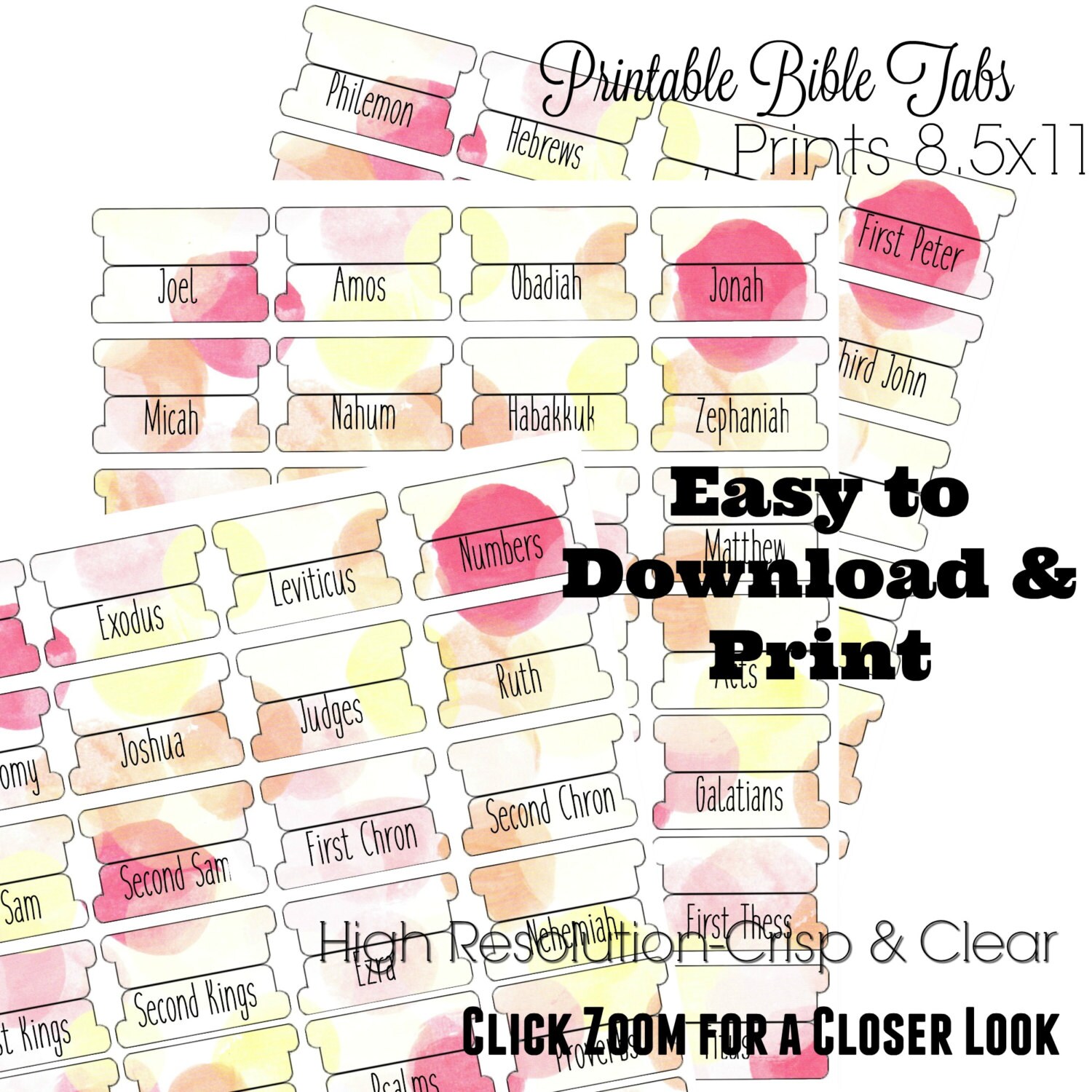 Printable Bible Tab Template